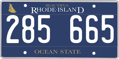 RI license plate 285665