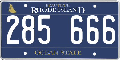 RI license plate 285666