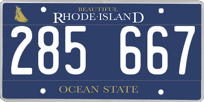 RI license plate 285667