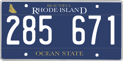 RI license plate 285671