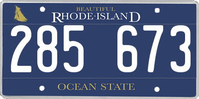 RI license plate 285673