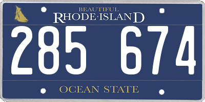 RI license plate 285674