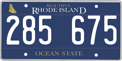 RI license plate 285675