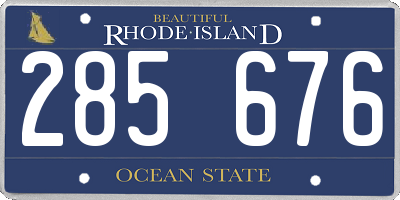 RI license plate 285676