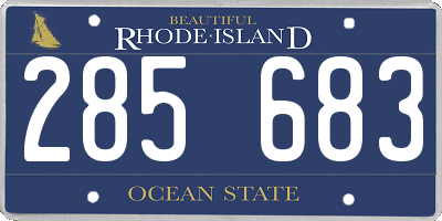 RI license plate 285683