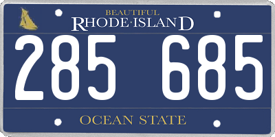 RI license plate 285685
