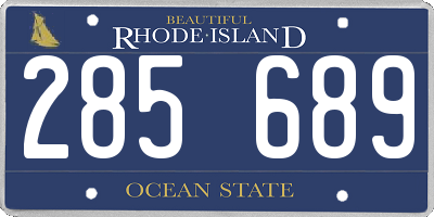 RI license plate 285689