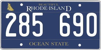RI license plate 285690