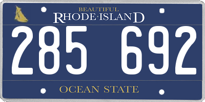 RI license plate 285692