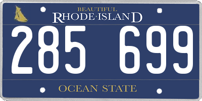 RI license plate 285699