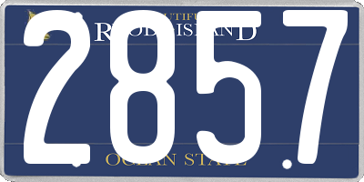 RI license plate 2857