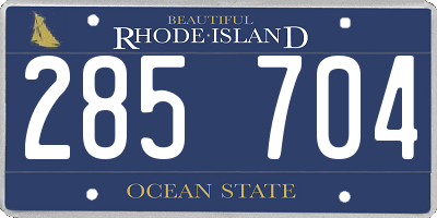 RI license plate 285704