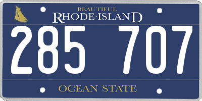 RI license plate 285707