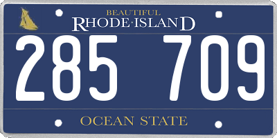 RI license plate 285709