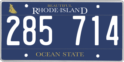 RI license plate 285714