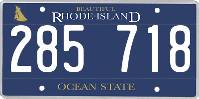 RI license plate 285718