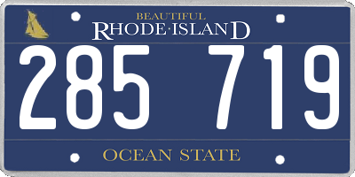 RI license plate 285719