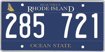 RI license plate 285721