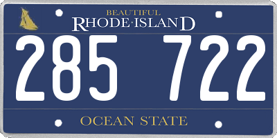 RI license plate 285722