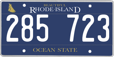 RI license plate 285723