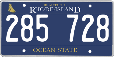 RI license plate 285728