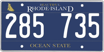 RI license plate 285735
