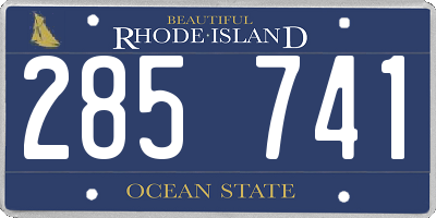 RI license plate 285741