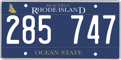 RI license plate 285747