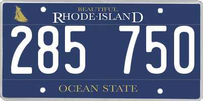 RI license plate 285750