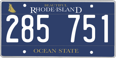 RI license plate 285751
