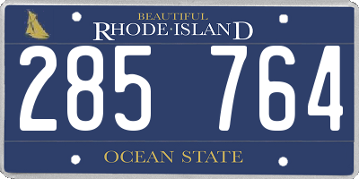 RI license plate 285764