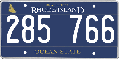 RI license plate 285766