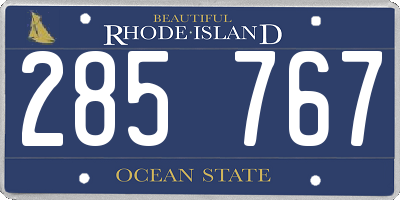 RI license plate 285767