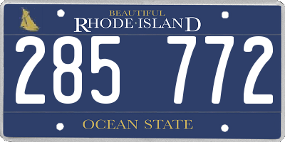 RI license plate 285772