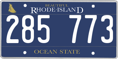 RI license plate 285773