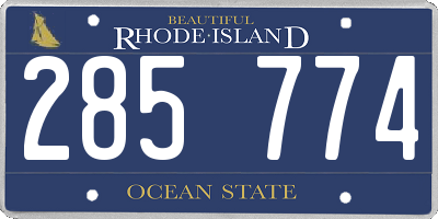 RI license plate 285774