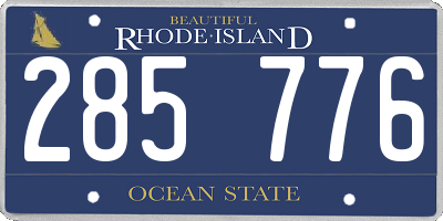 RI license plate 285776
