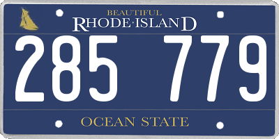 RI license plate 285779