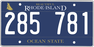 RI license plate 285781