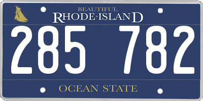 RI license plate 285782
