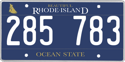 RI license plate 285783
