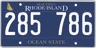 RI license plate 285786