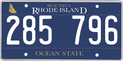 RI license plate 285796