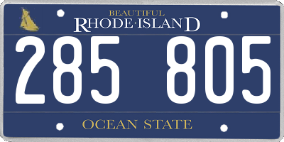 RI license plate 285805