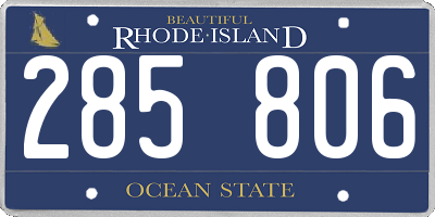 RI license plate 285806