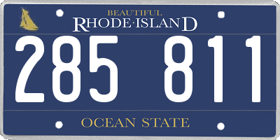 RI license plate 285811