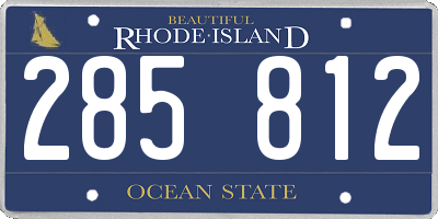 RI license plate 285812