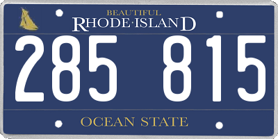 RI license plate 285815
