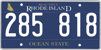 RI license plate 285818