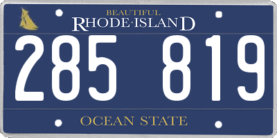 RI license plate 285819